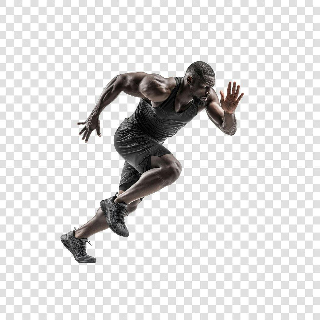 Foto Recortada Homem Correndo Fitness Academia PNG Fundo Transparente