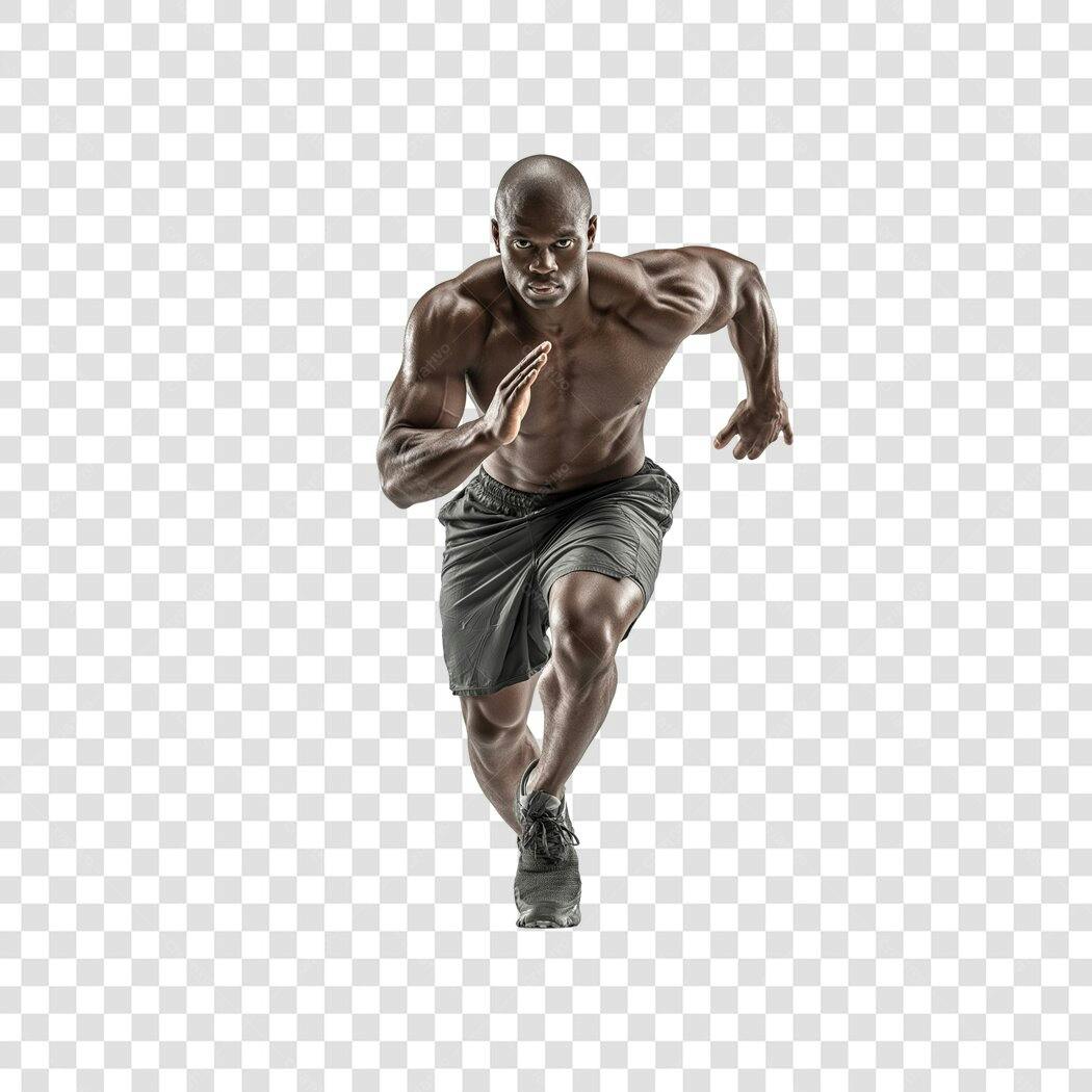 Foto Recortada Homem Correndo Fitness Academia PNG Fundo Transparente