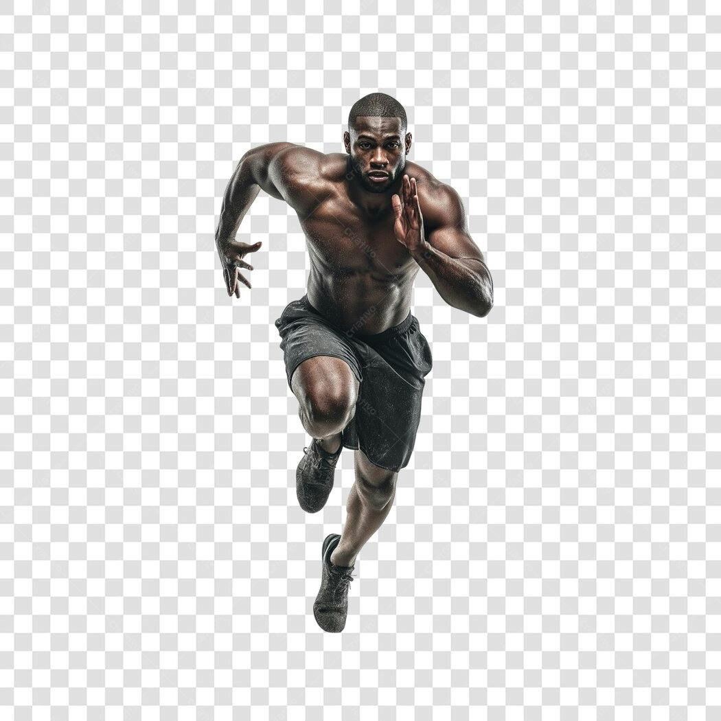 Foto Recortada Homem Correndo Fitness PNG Fundo Transparente