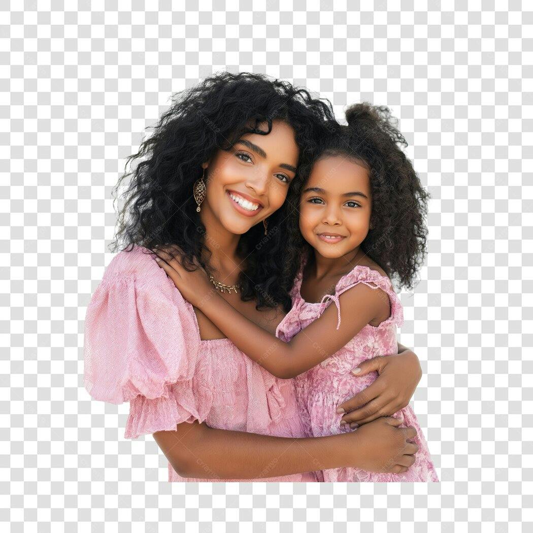 Foto Recortada Mãe e Filha Dia das Mães Maio PNG Fundo Transparente