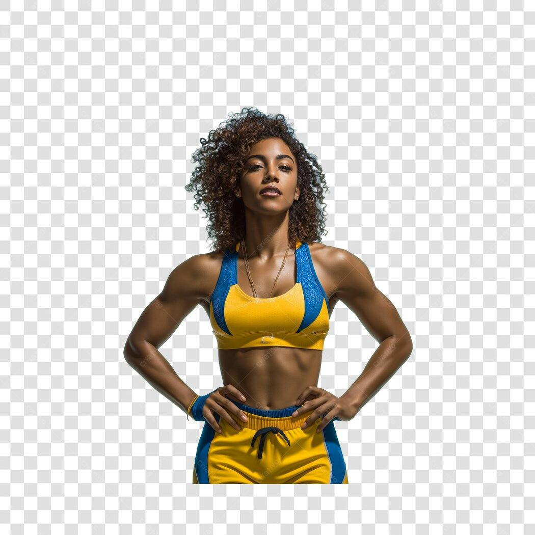 Foto Recortada Mulher Fitness Esportiva PNG Fundo Transparente