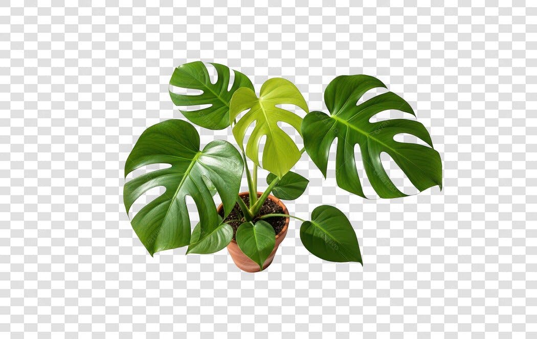 Foto Recortada Planta Costela de Adão Vaso PNG Fundo Transparente