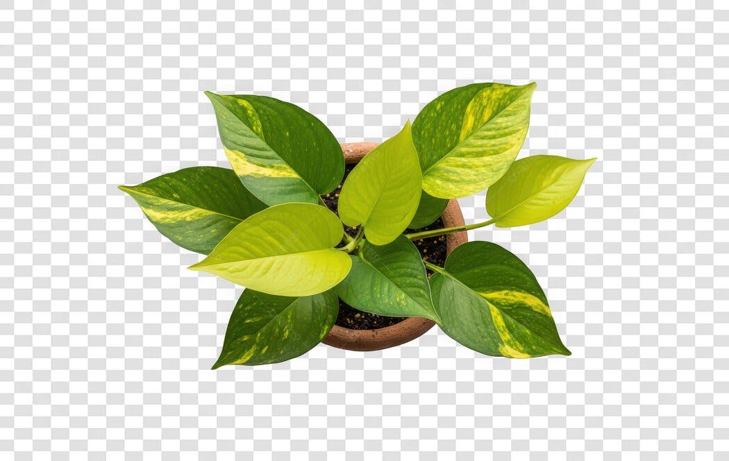 Foto Recortada Planta Jiboia Folhas Verdes PNG Fundo Transparente