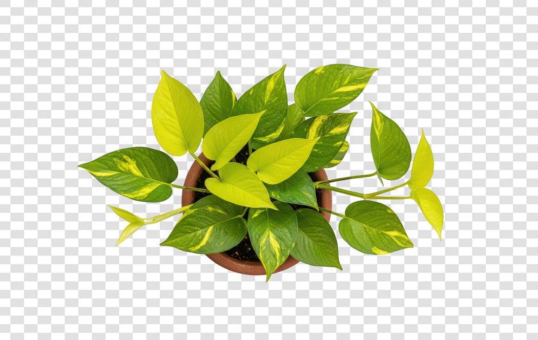 Foto Recortada Planta Jiboia Pote Marrom PNG Fundo Transparente