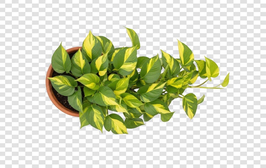 Foto Recortada Planta Jiboia Pote Marrom PNG Fundo Transparente