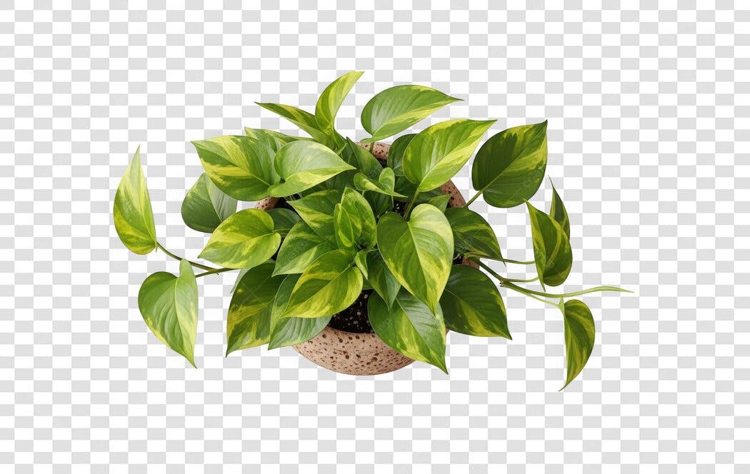 Foto Recortada Planta Jiboia Vaso Terracota PNG Fundo Transparente