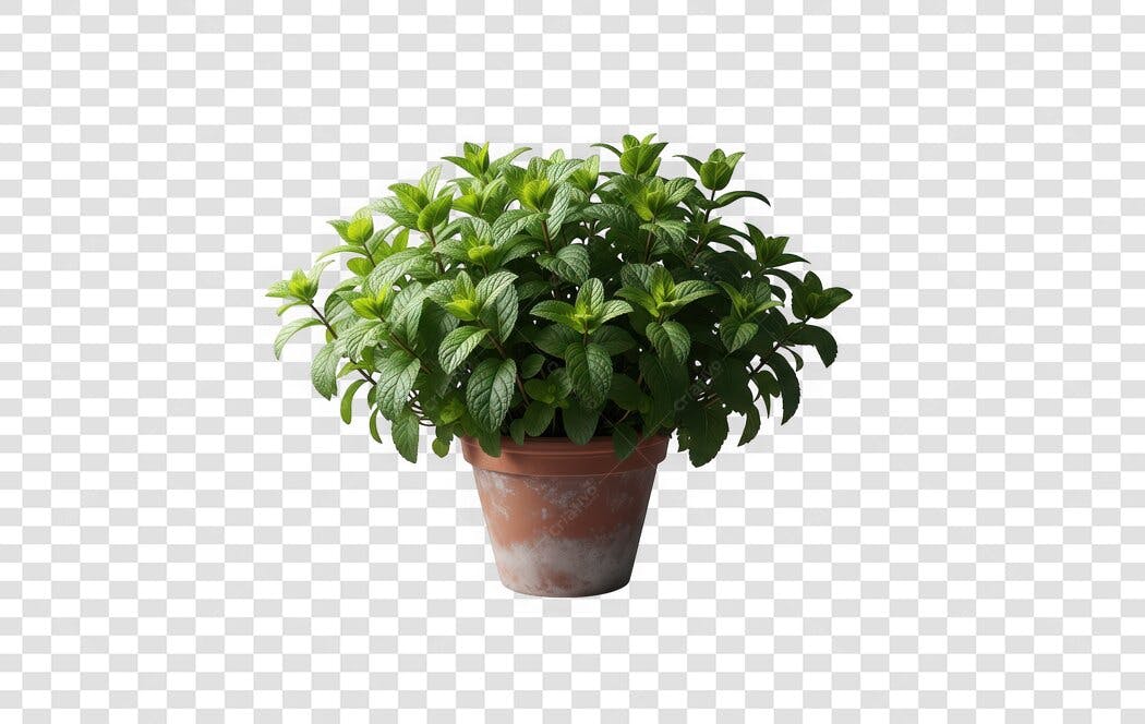 Foto Recortada Planta Verde Vaso Terracota PNG Fundo Transparente