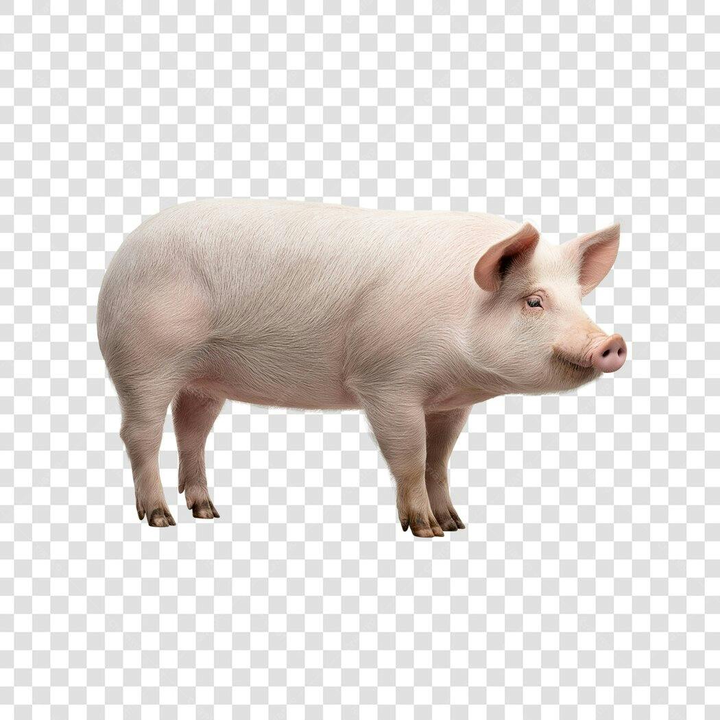 Foto Recortada Porco Rosa Fazenda PNG Fundo Transparente
