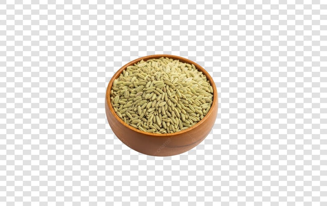 Foto Recortada Sementes de Erva Doce Tigela PNG Fundo Transparente