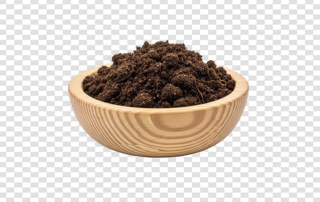 Foto Recortada Terra Adubo Orgânico Vaso Madeira PNG Fundo Transparente