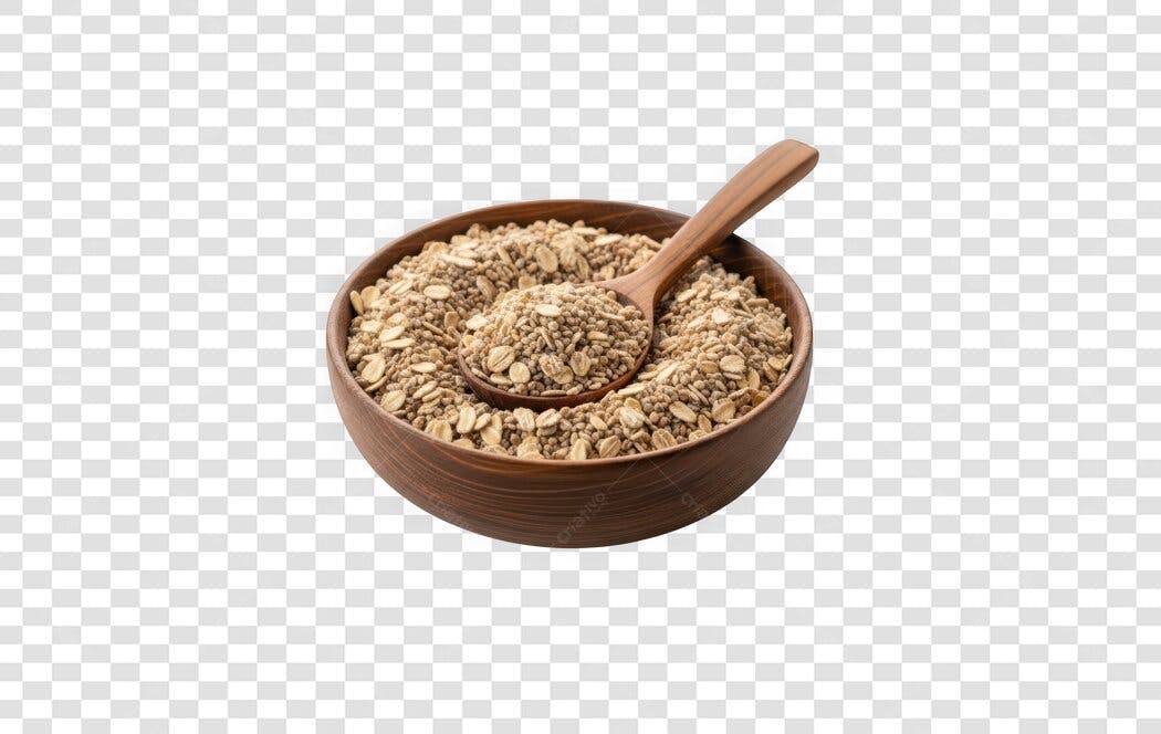Foto Recortada Tigela Aveia Granola Colher PNG Fundo Transparente