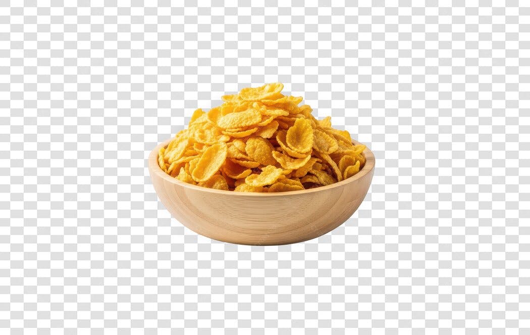 Foto Recortada Tigela Cereal Corn Flakes PNG Fundo Transparente