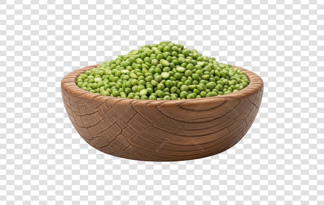 Foto Recortada Tigela de Ervilhas Verdes PNG Fundo Transparente