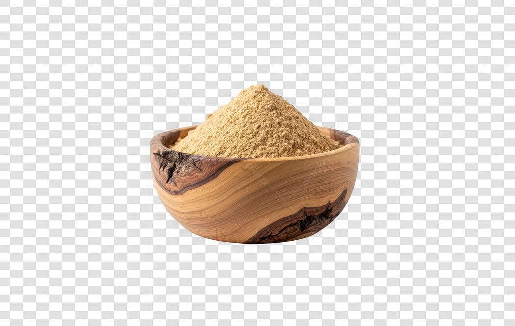 Foto Recortada Tigela de Farinha Amarela PNG Fundo Transparente
