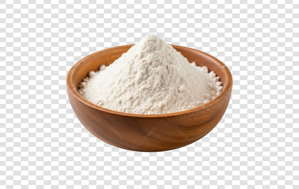 Foto Recortada Tigela Farinha Branca PNG Fundo Transparente