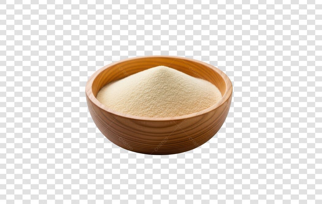 Foto Recortada Tigela Farinha Semolina PNG Fundo Transparente
