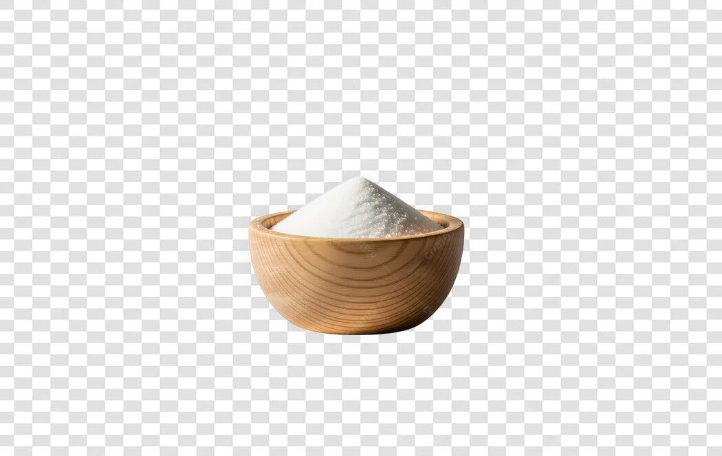 Foto Recortada Tigela Madeira Farinha Branca PNG Fundo Transparente