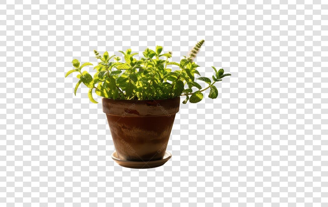 Foto Recortada Vaso de Planta Verde PNG Fundo Transparente