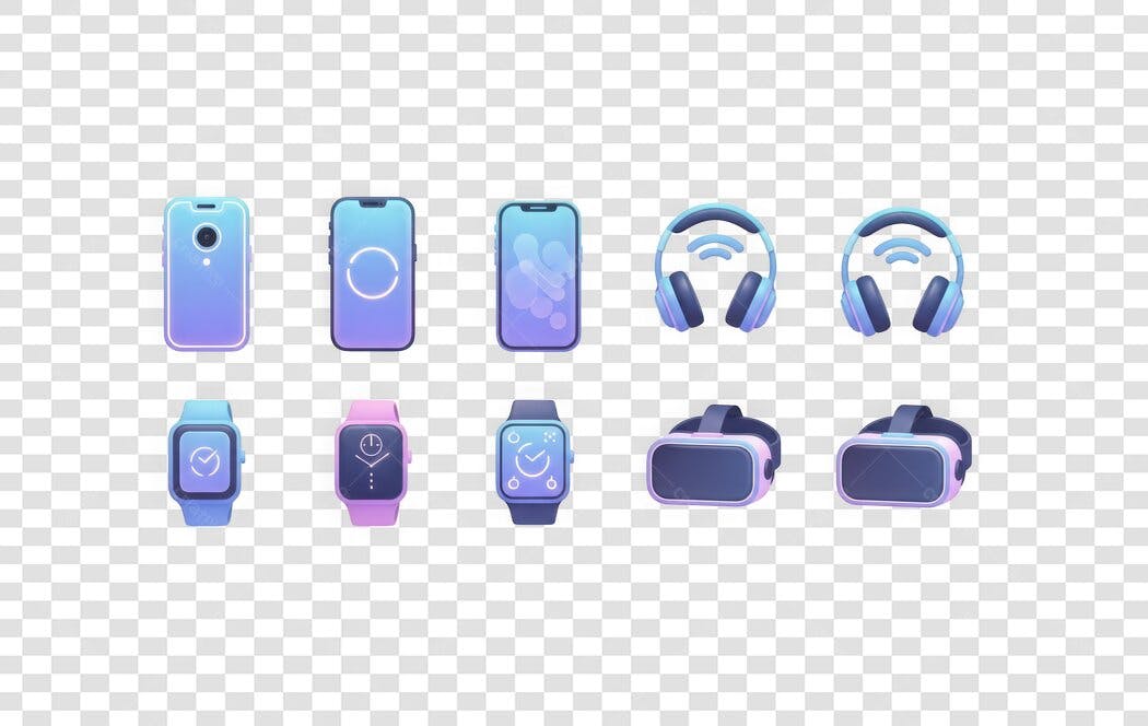 Ícone Eletrônicos Tecnologia Smartwatch Fone Celular PNG Fundo Transparente