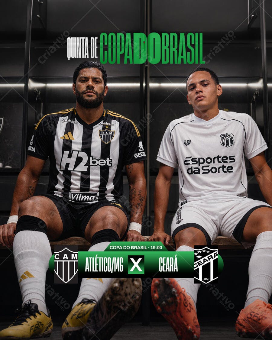Post Copa do Brasil Futebol Atlético MG Ceará PSD Editável