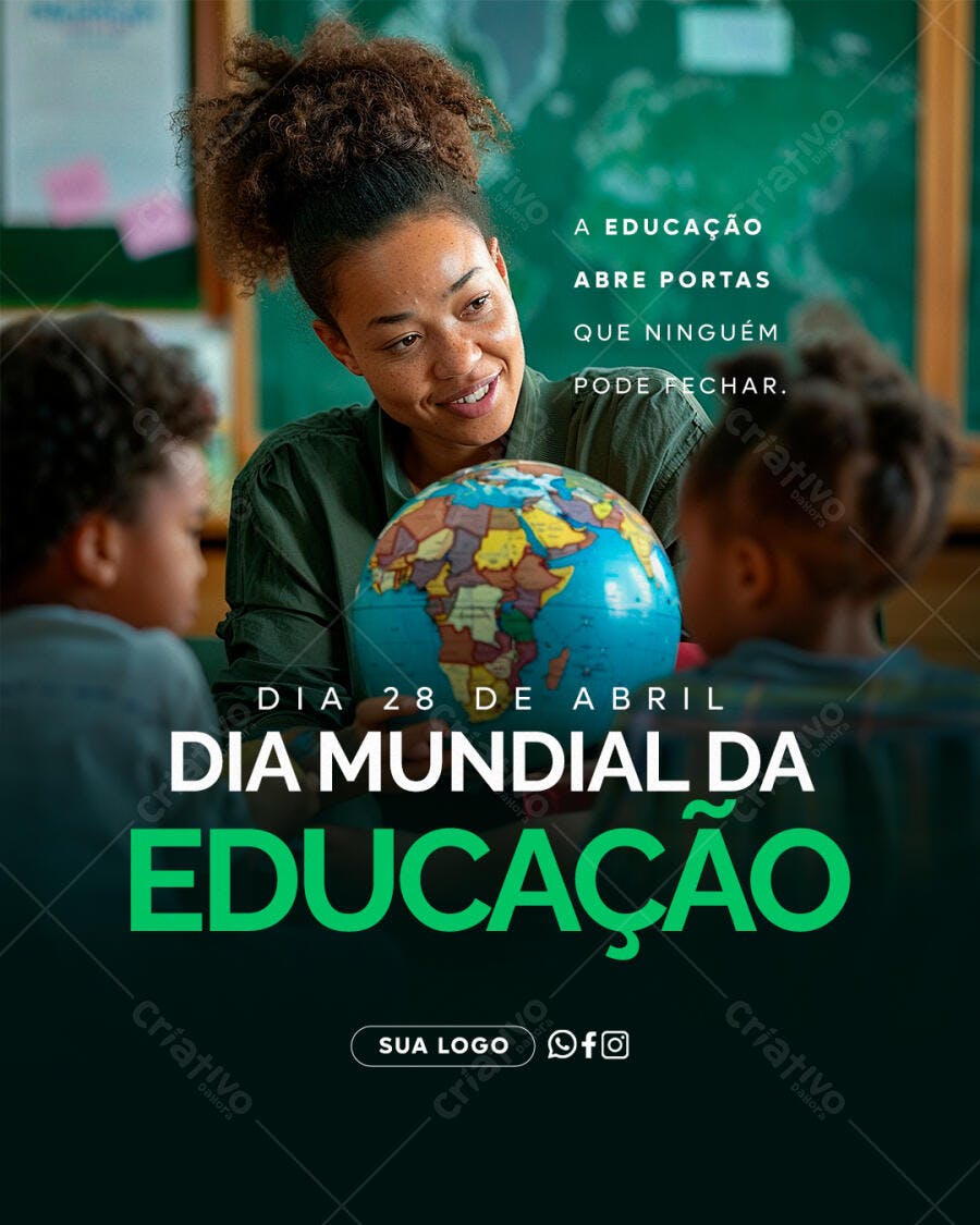 Post Dia Mundial da Educação 28 de Abril PSD Editável