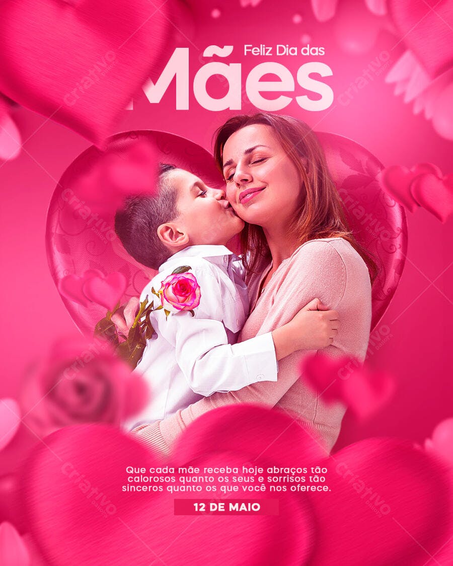 Post Instagram Dia das Mães 12 de Maio PSD Editável
