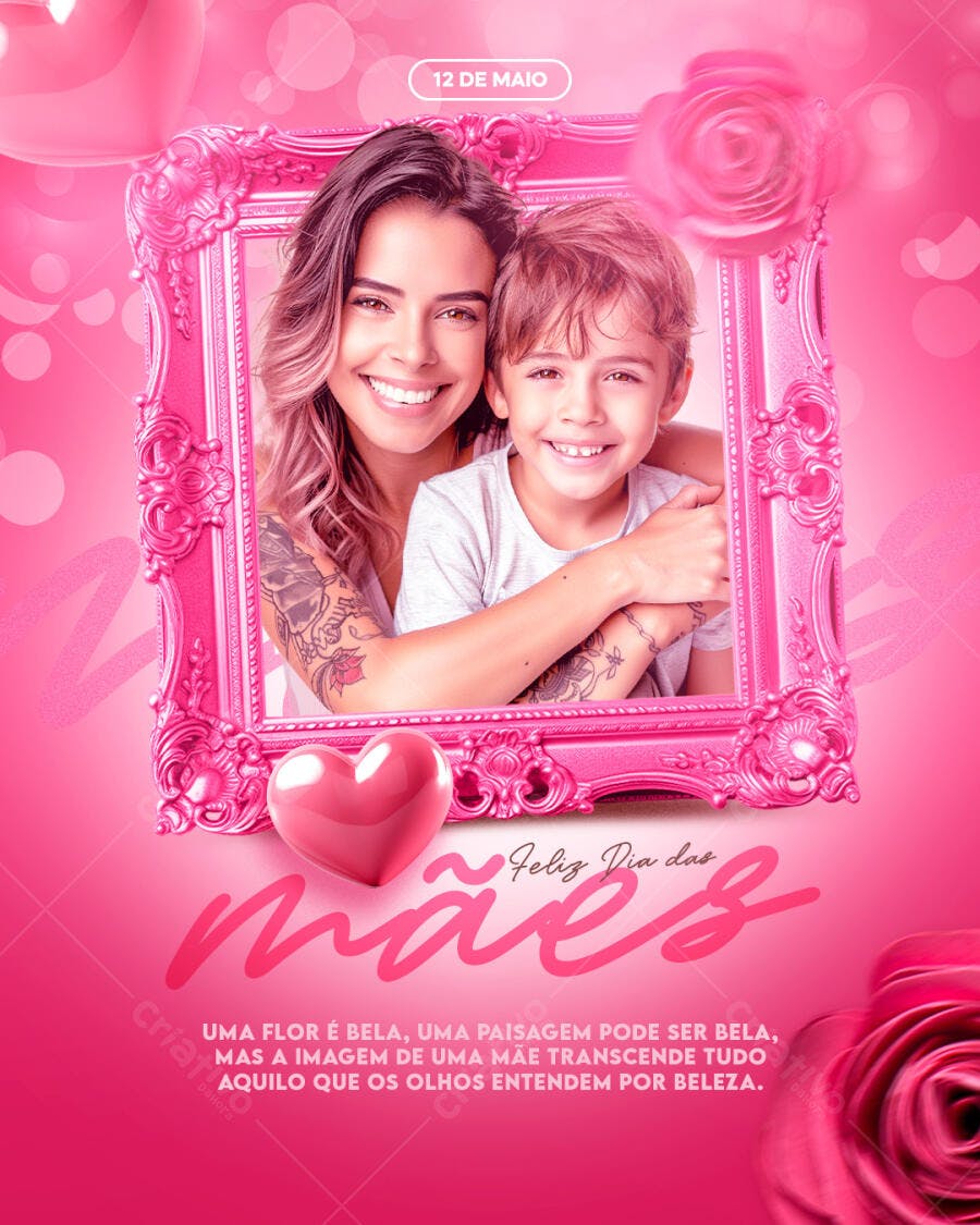 Post Instagram Dia das Mães Maio PSD Editável