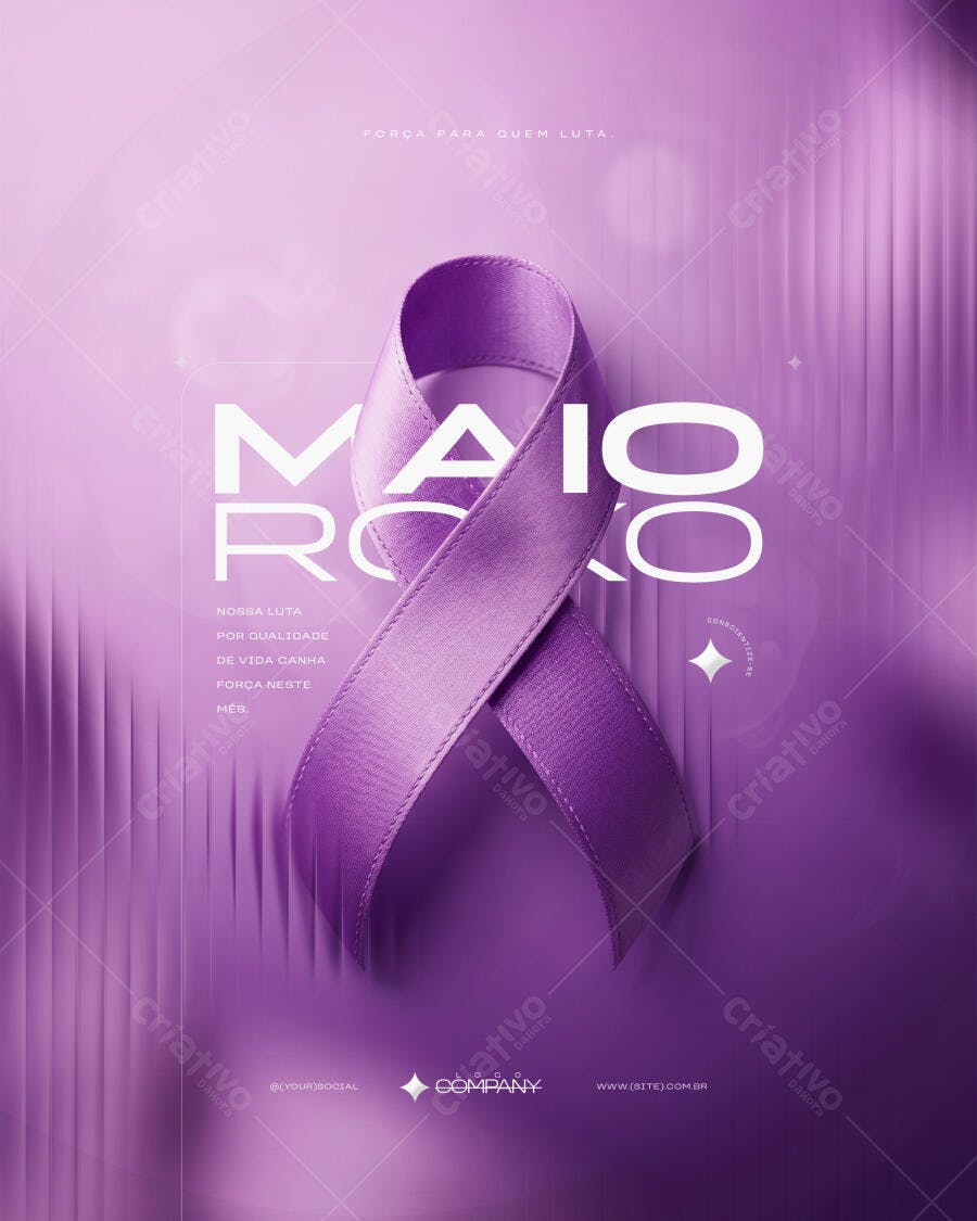 Post Instagram Maio Roxo Conscientização PSD Editável