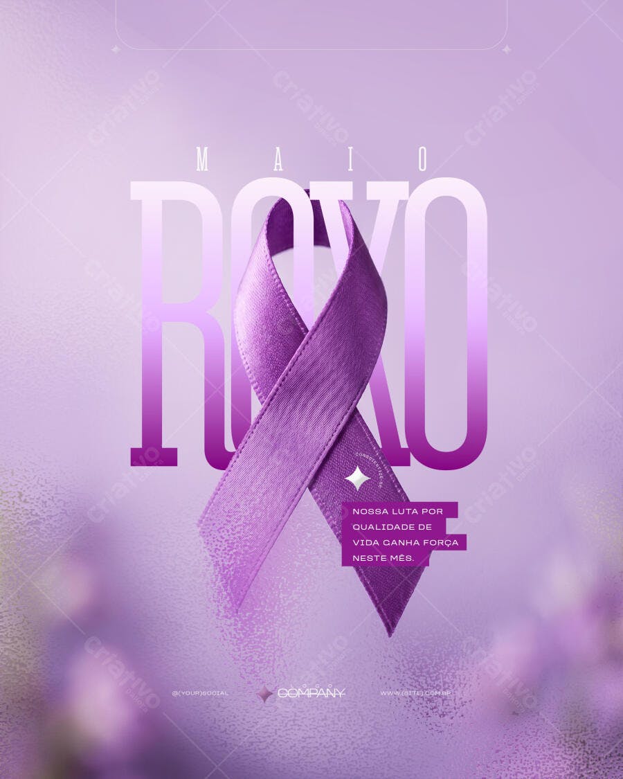 Post Instagram Maio Roxo Conscientização PSD Editável