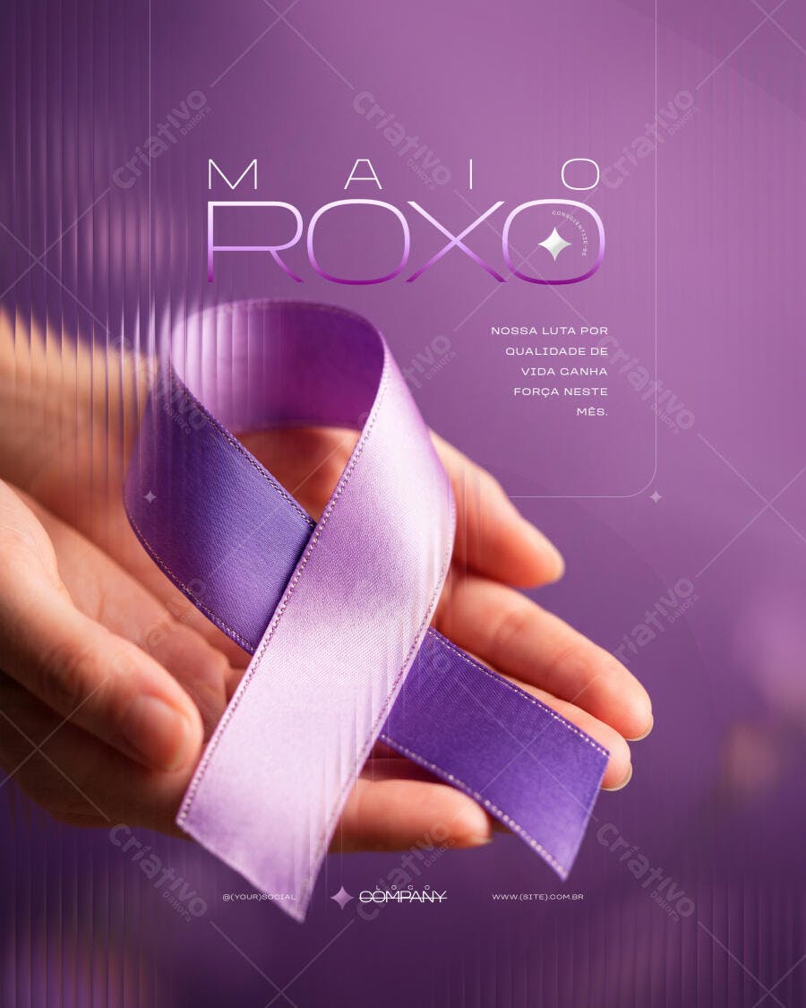 Post Instagram Maio Roxo Conscientização PSD Editável