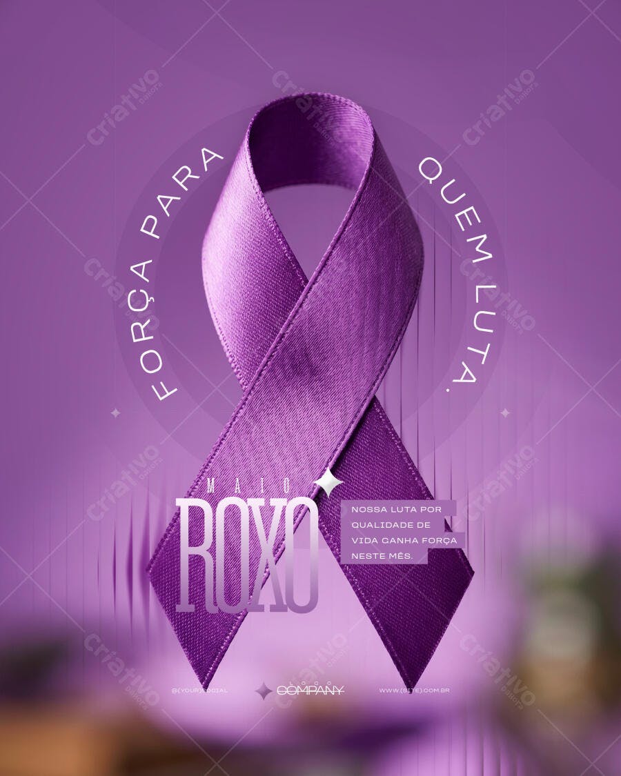 Post Instagram Maio Roxo Conscientização Saúde PSD Editável