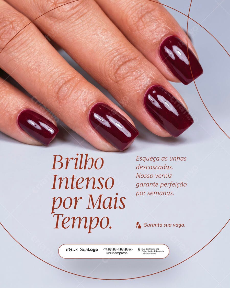 Post Instagram Salão de Beleza Manicure PSD Editável
