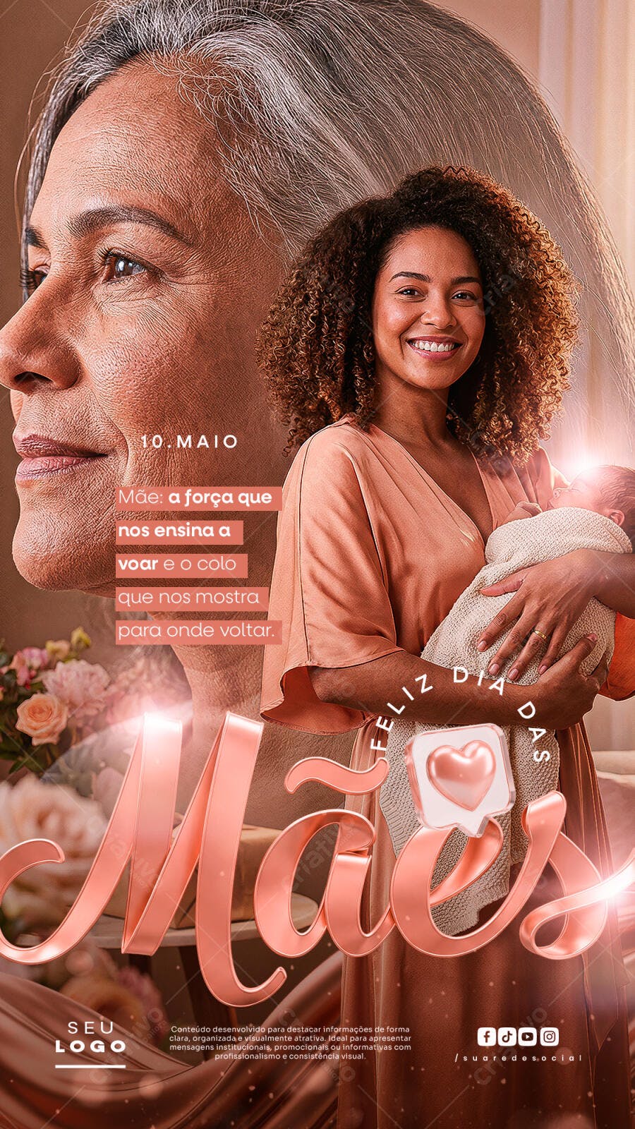 Story Dia das Mães Maio Família PSD Editável