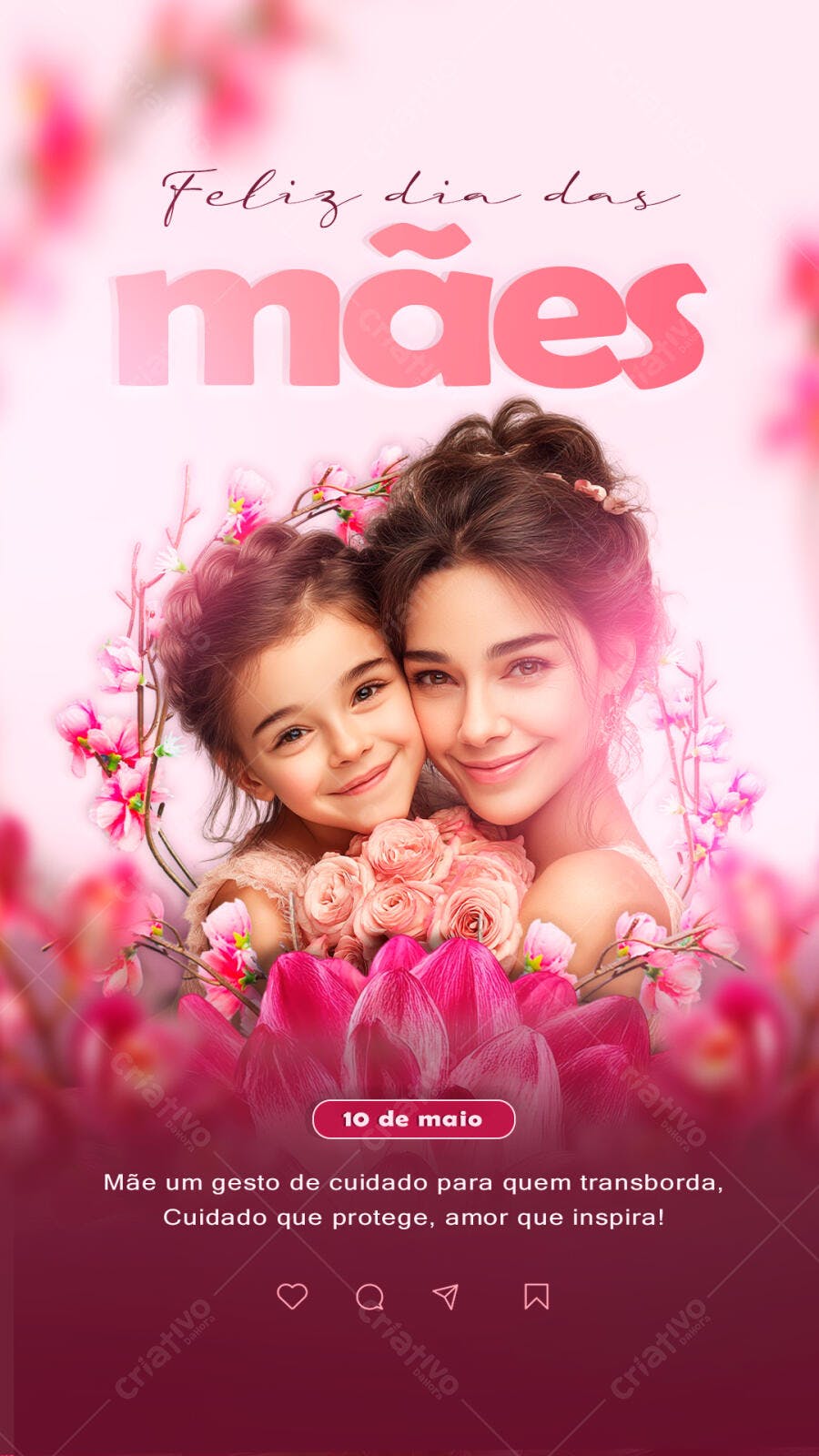 Story Instagram Dia das Mães Maio Floricultura PSD Editável