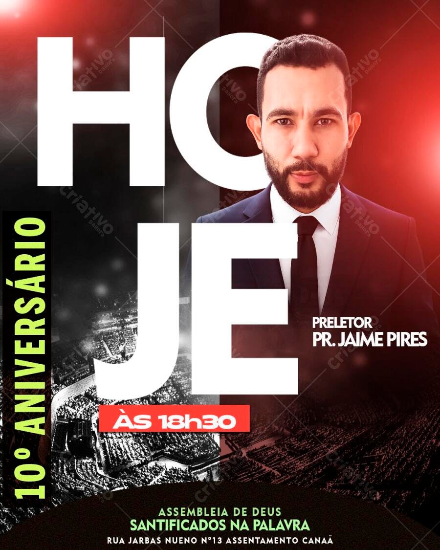 Flyer Aniversário Igreja Evangélica PSD Editável