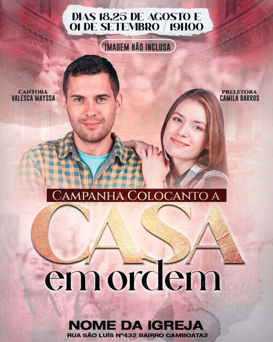 Flyer Campanha Igreja Evangélica PSD Editável