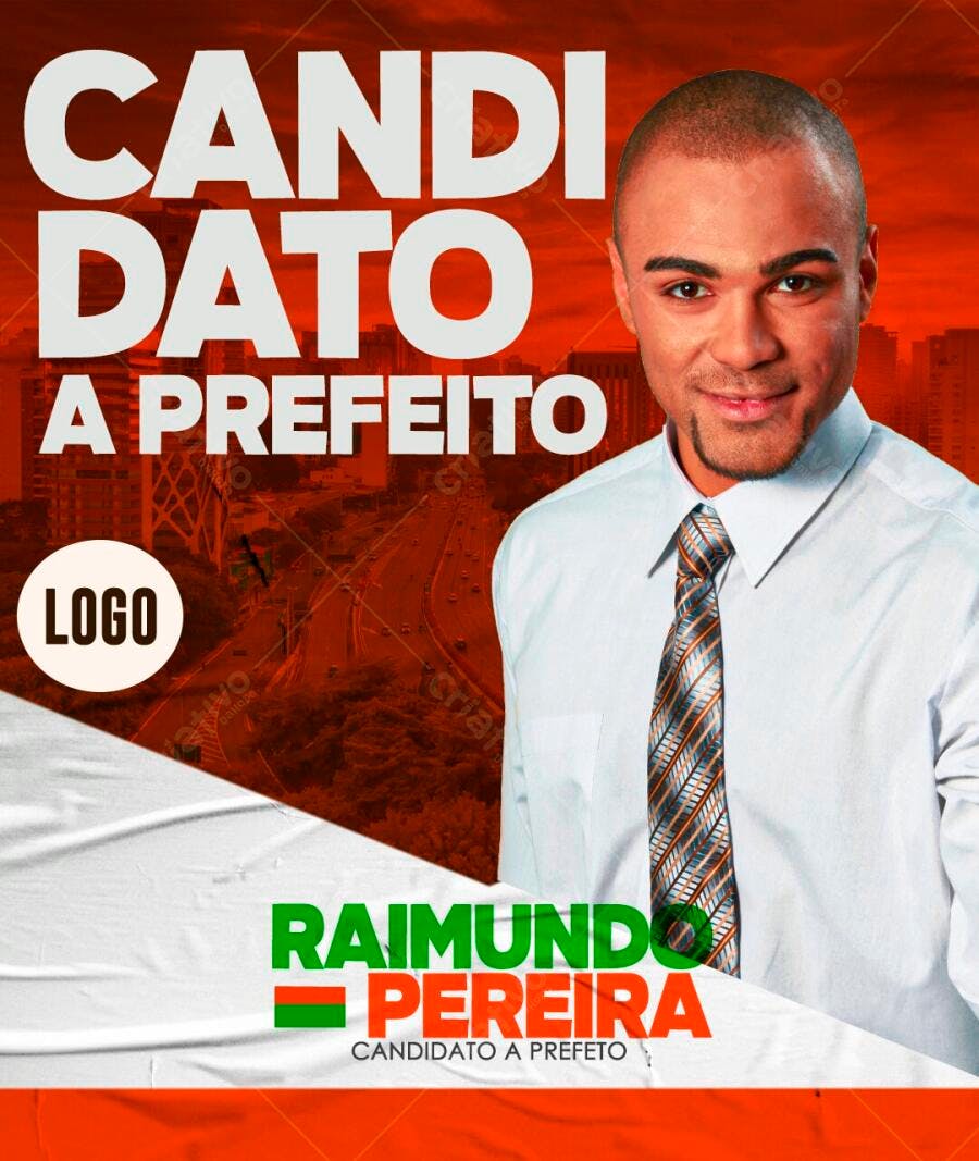 Flyer Campanha Política Candidato a Prefeito PSD Editável