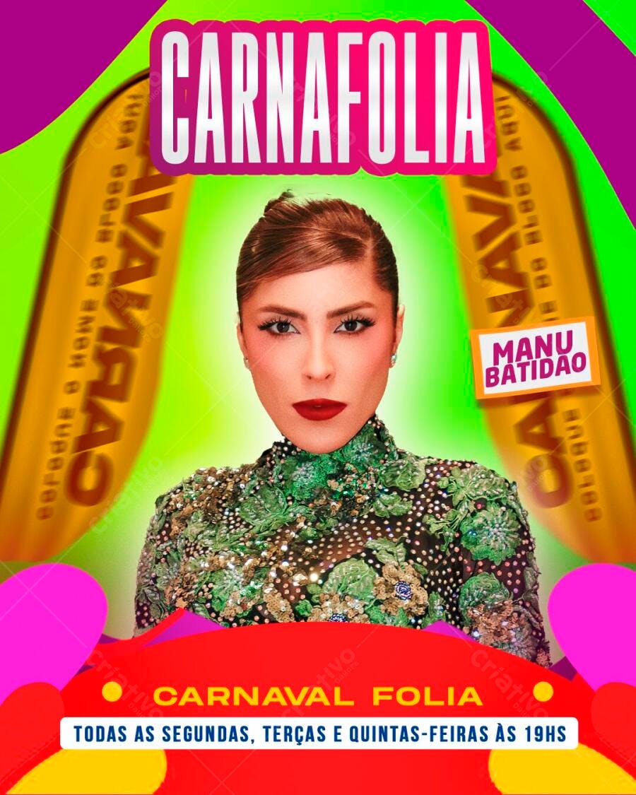 Flyer Carnafolia Carnaval Folia PSD Editável