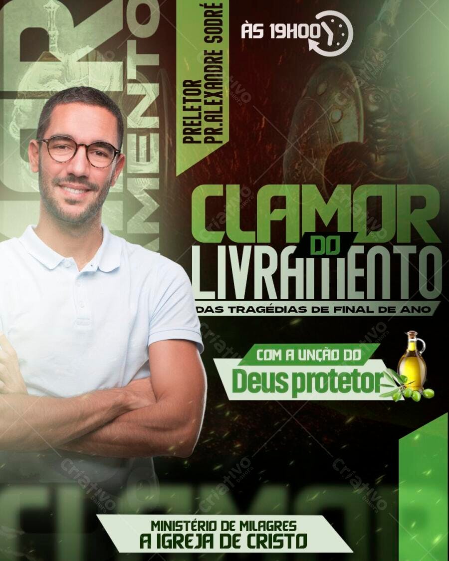 Flyer Clamor do Livramento Igreja Evangélica PSD Editável