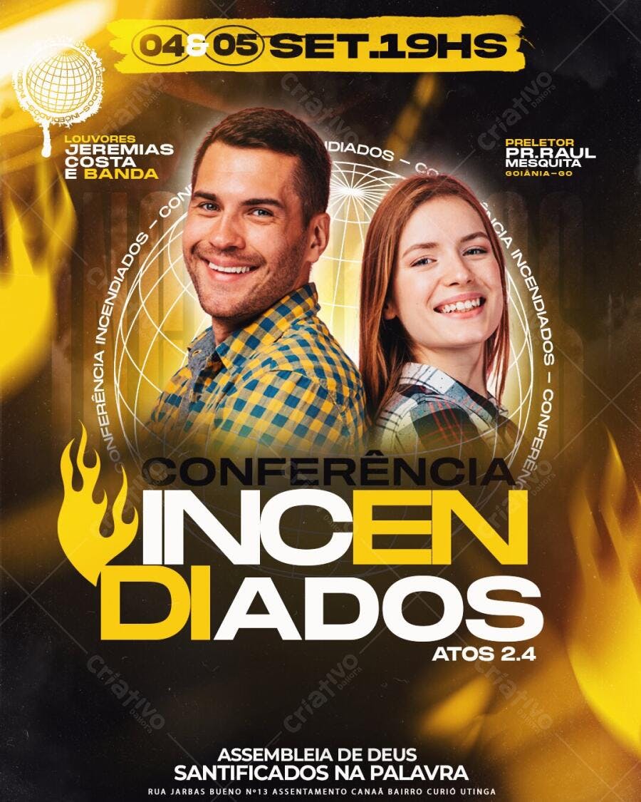 Flyer Conferência Religiosa Igreja Evangélica PSD Editável