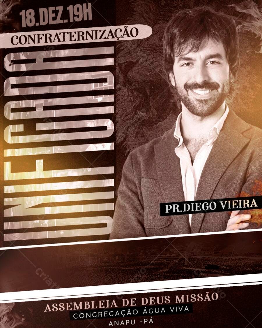 Flyer Confraternização Dezembro Igreja Evangélica PSD Editável