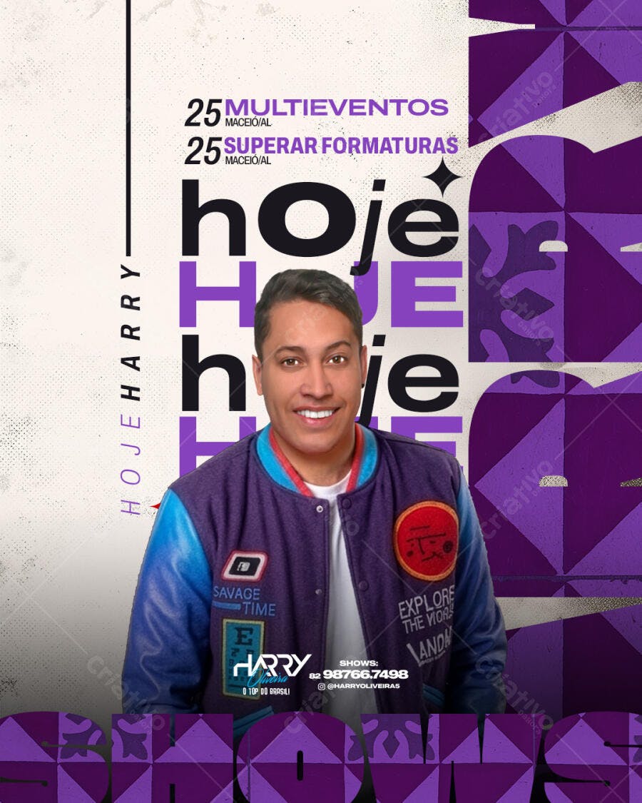 Flyer Evento HOJE Multieventos Formaturas PSD Editável