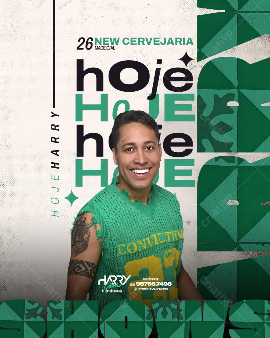 Flyer Evento Musical Cervejaria Hoje Harry PSD Editável