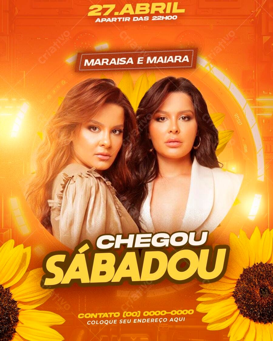 Flyer Show Sertanejo Maraisa e Maiara PSD Editável