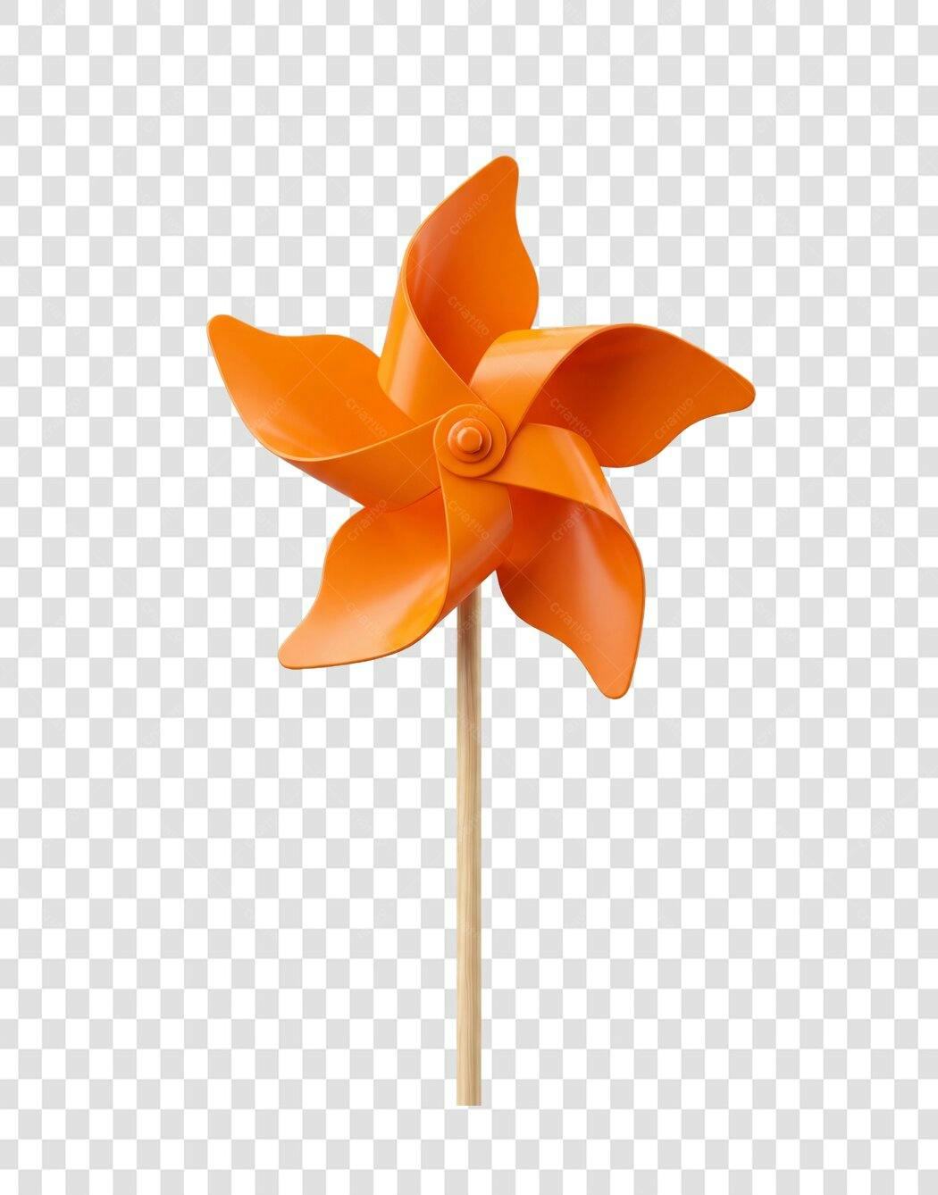 Foto Recortada Catavento Laranja Brinquedo PNG Fundo Transparente