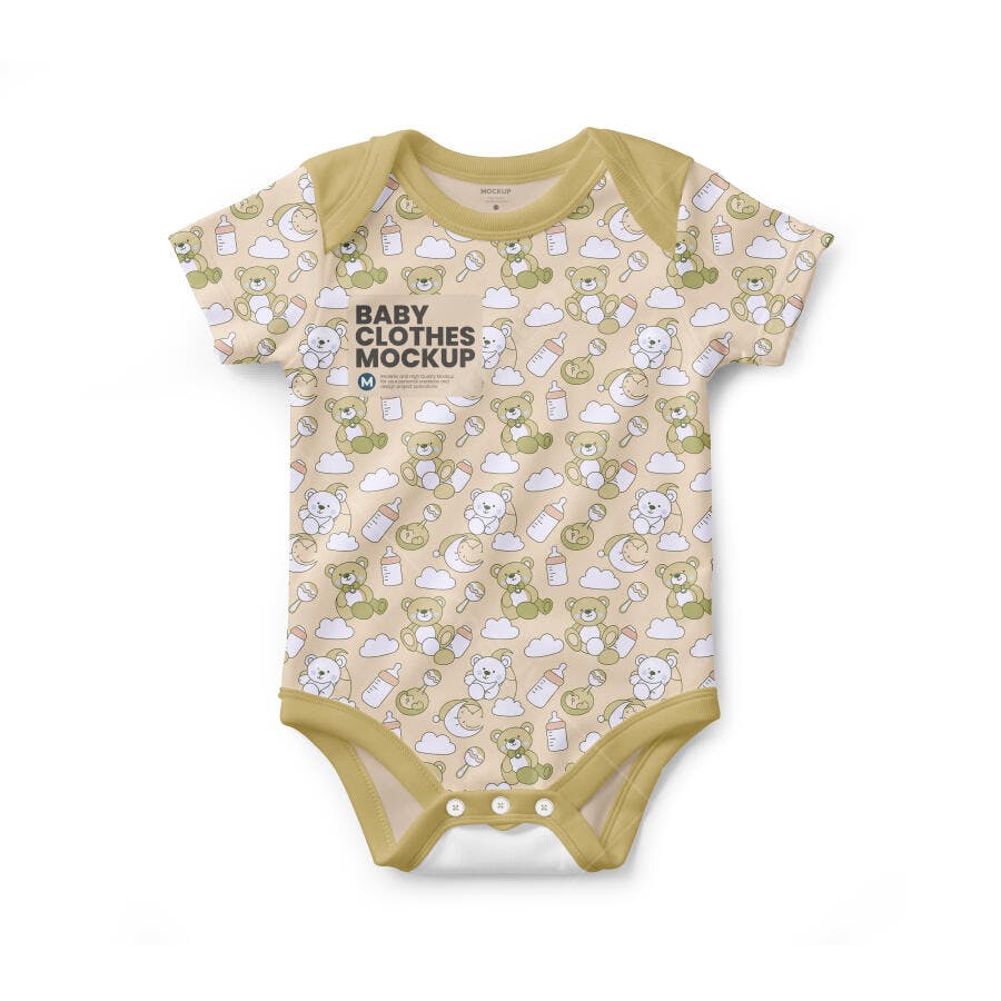 Mockup Body Bebê Roupa Infantil Frente Fundo Branco Editável