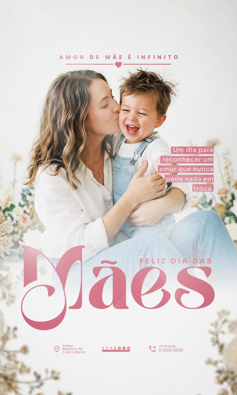 Post Instagram Dia das Mães Amor Infinito PSD Editável