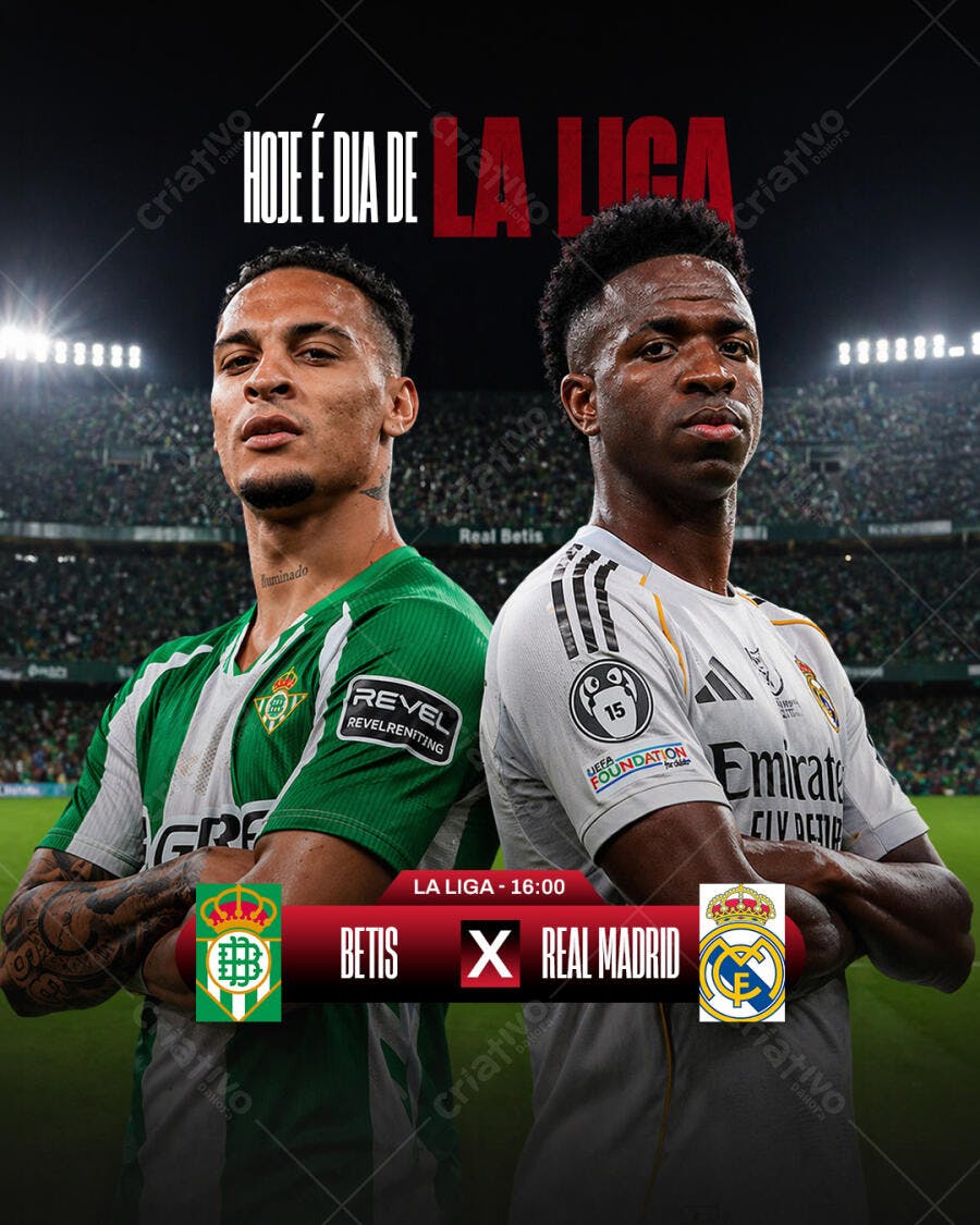 Post Instagram La Liga Betis Real Madrid PSD Editável