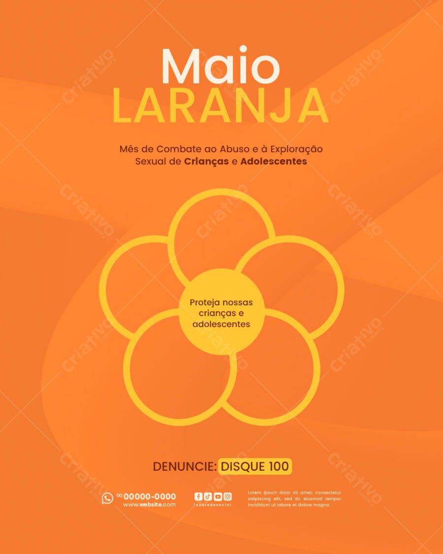 Post Instagram Maio Laranja Conscientização PSD Editável