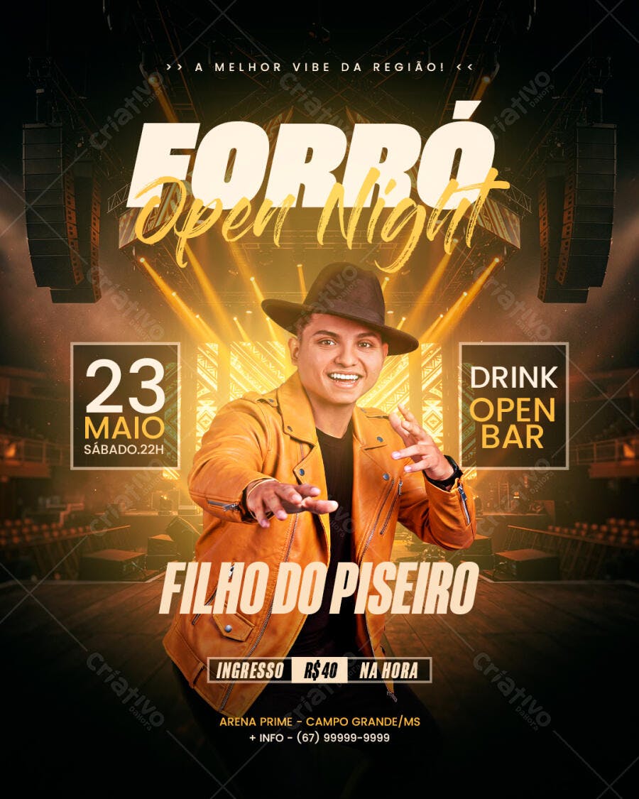 Flyer Forró Open Night Show Maio PSD Editável
